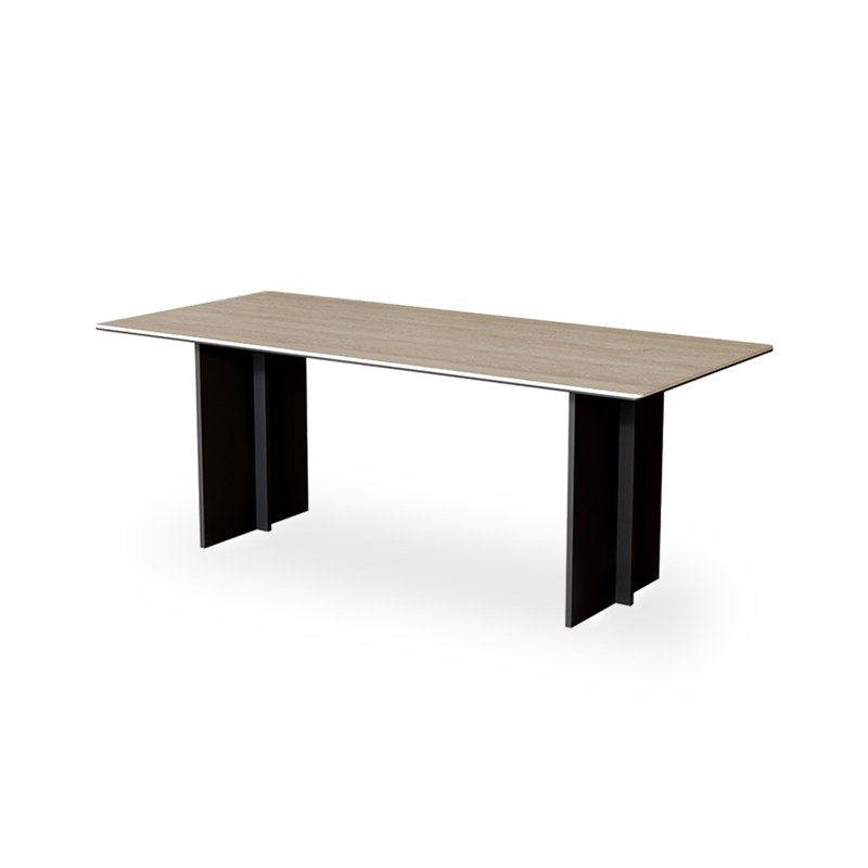 Table de salle à manger rectangulaire en pierre frittée de style simple, H 29,53 po x L 62,99 po x l 31,50 po