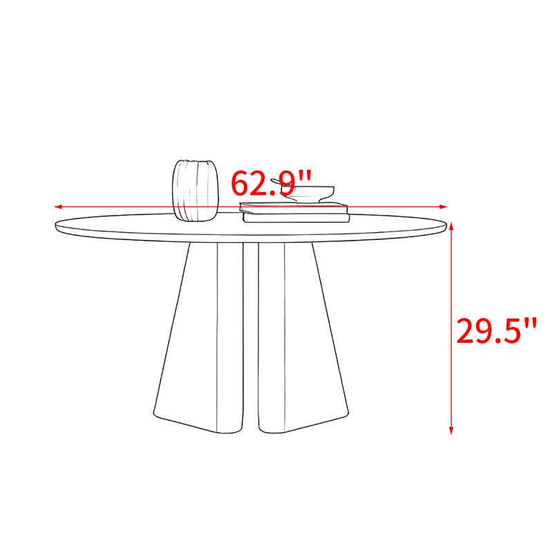 Dalante, H 29,5 po x L 62,9 po x l 62,9 po