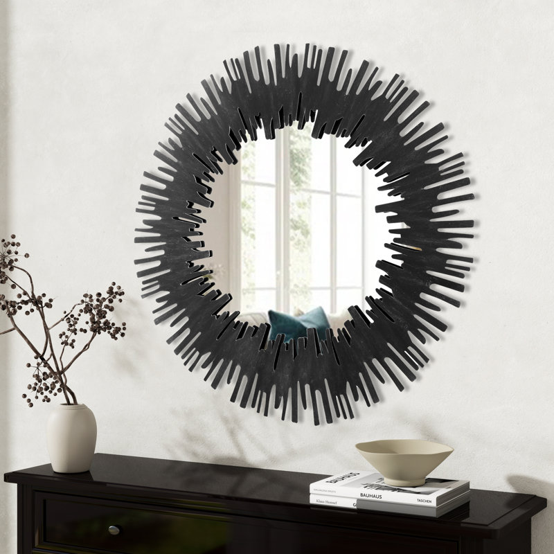 Sunburst Black Wall Mirror