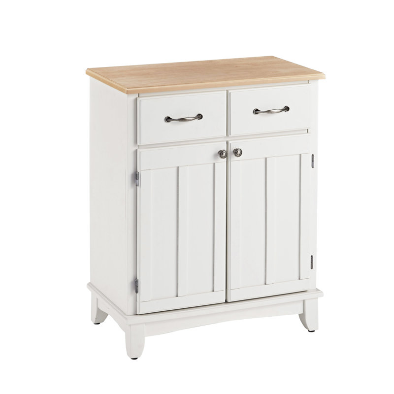 Presswood Solid Wood Accent Cabinet, White/Natural