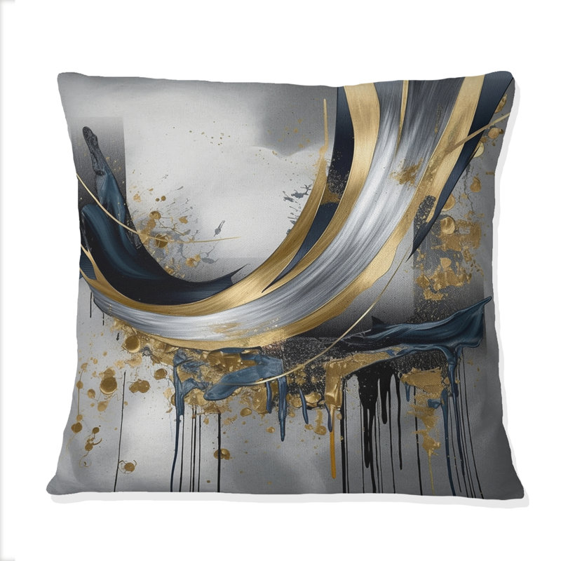 Shapes And Lines Abstract Marble V - Coussin abstrait en marbre, 18" x 18", Carré