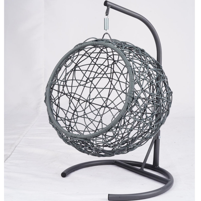 Lit à balançoire pour chat de 30 po avec support et coussin, fauteuil à œufs en osier de rotin, lit à balançoire suspendu pour chats, petits chiens et petits animaux.