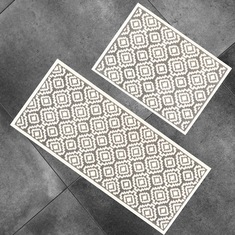 Tapis de bain et tapis de cuisine 2 pièces Hemanth, L 48 po x L 15,5 po / l 30 po x L 15,5 po
