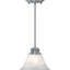 Sawyers 1-Light Indoor Brushed Nickel Mini Pendant with Alabaster Glass Bell Shade-2082836959