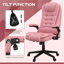 Chaises de bureau en similicuir rose et mousse avec télécommande, siège réglable et inclinable, 25,5 po x 28 po x 47,2 po