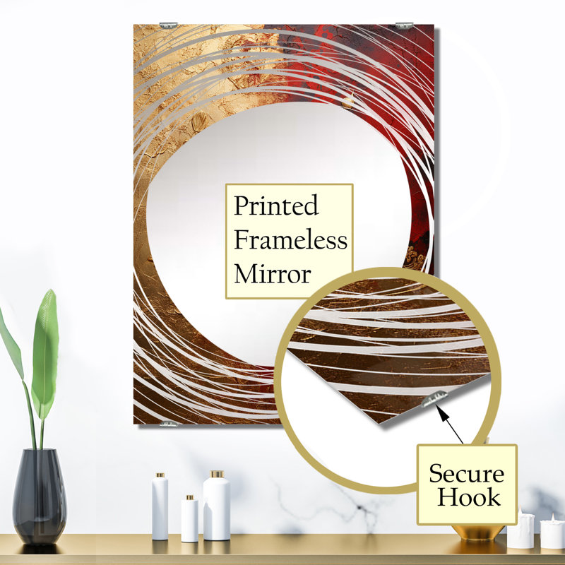 Kodra - Abstract Botanicals Decorative Wall Mirror MIR136433, 32" x 24"