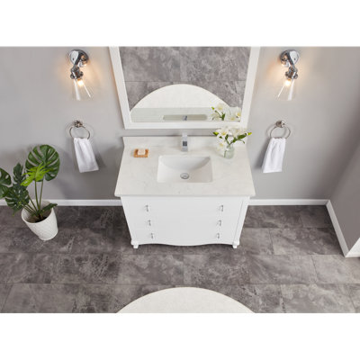 42" WHITE BATHROOM VANITY