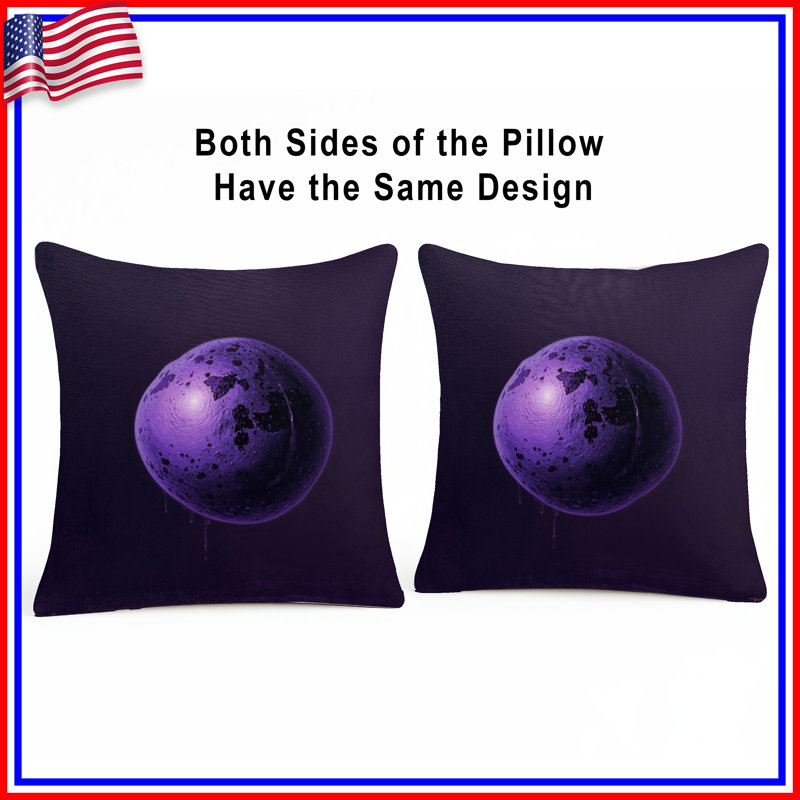 Purple Textured Sphere Double Sided Throw Pillows, 16 x 16 inches