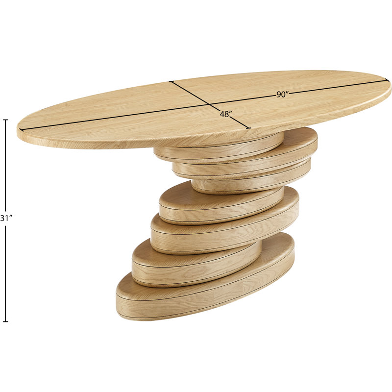 Husnaa Oval Metal Base Dining Table
