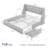 Bed Frame with LED Lights,Upholstered Wingback Storage Bed with Built-in Outlets & 4 Drawers-966201853-966201855