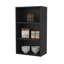 Black Wall Cabinet with Open Storage