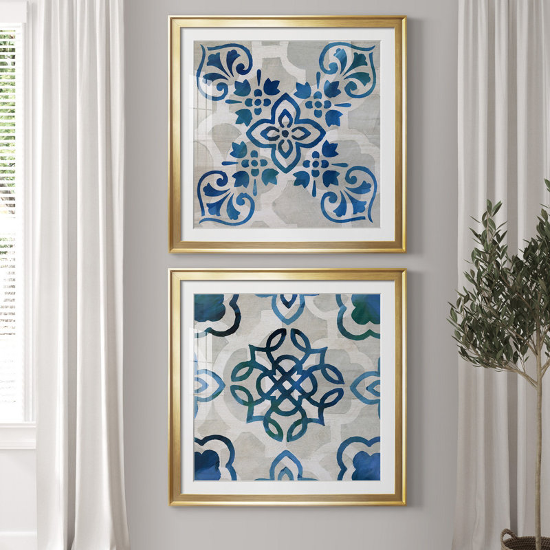 Terra Mesa I - Encadré sous verre acrylique, ensemble de 2, grand tableau pour salon, H 34,5 po x l 69 po x P 1,5 po, Blanc