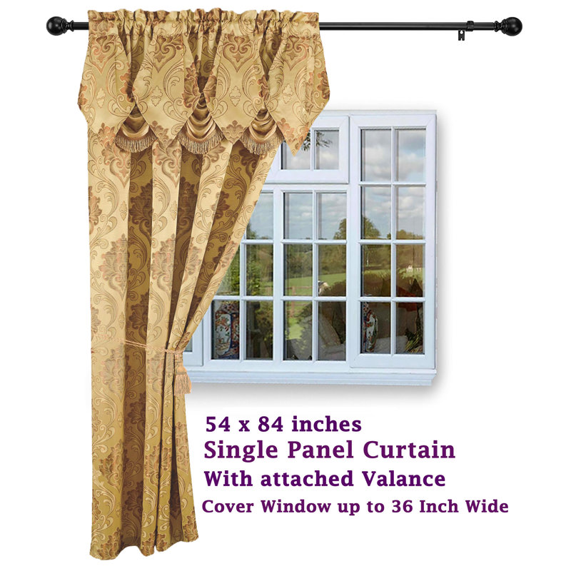 Moody Room Darkening Single Curtain Panel, Gold