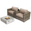 Dustie Fully Assembled  2 Person Seating Group With Firepit And Sunbrella Cushions-213149985