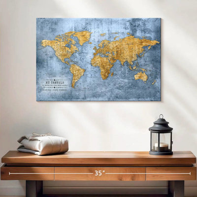 My Travels Push Pin Alvertia Of The World