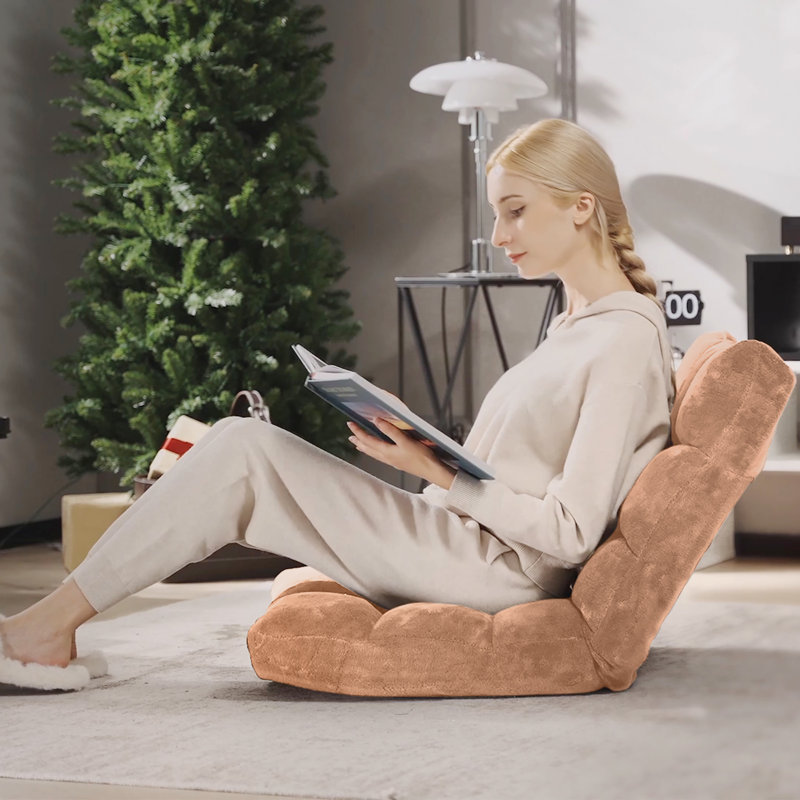 Fauteuil de jeu coussiné pour le sol, H 41,5 po x l 22 po x P 6 po, Rose