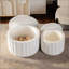 Ensemble de tables de rangement rondes blanches avec couvercle escamotable
