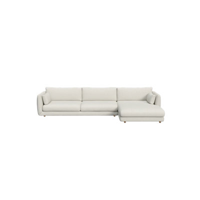 Bloom 3-Seater Sofa W/Chaise Lounge Left & Teak Legs