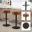 Swivel Upholstered Adjustable Height Counter Stool with Metal Frame-1682945213