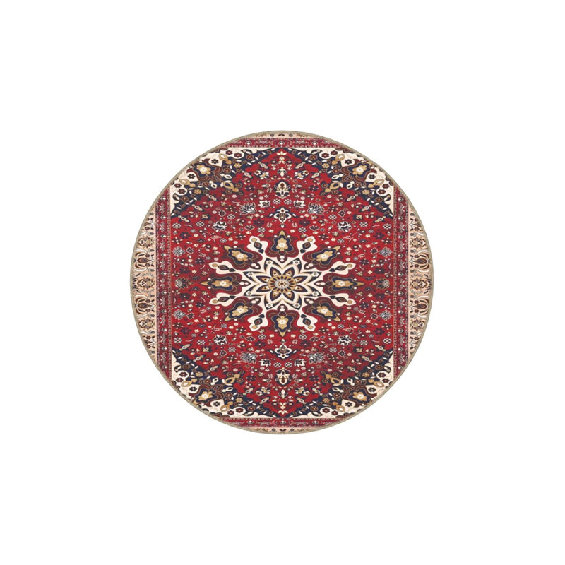 Traditional Red Carpet Woven Base Washable Carpet, Rectangle 4'8" x 6'7"