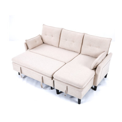 Canapé-lit modulaire réversible avec méridienne de rangement
