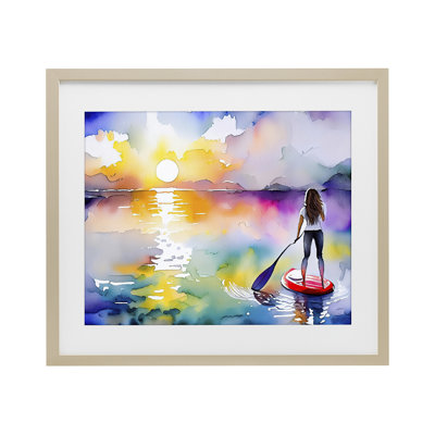 «Sunset Paddle Drift», reproduction encadrée sous verre, conception de Shelly Craig