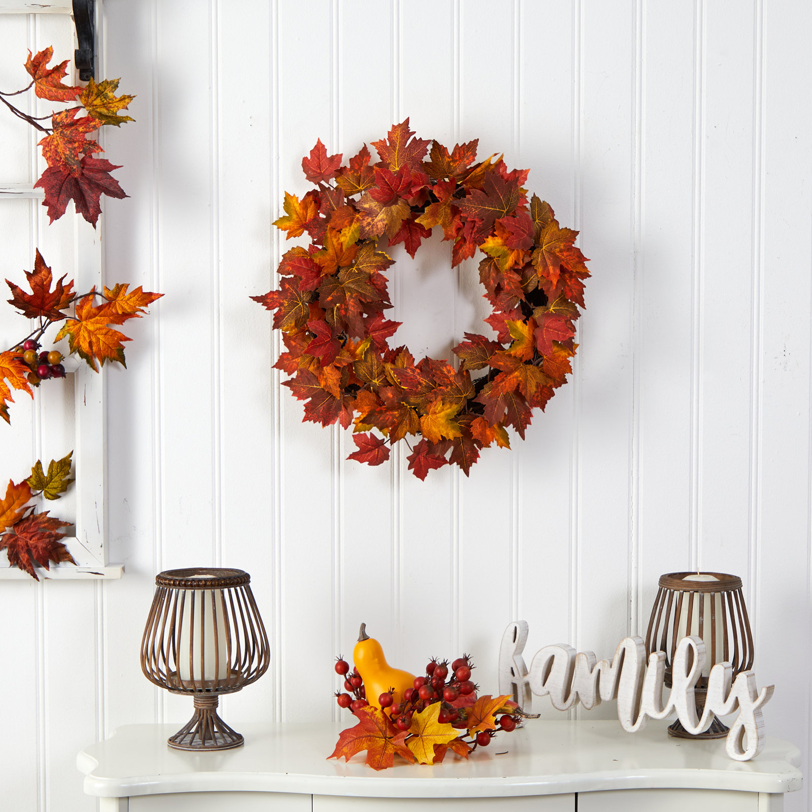 Faux Maple 22'' Wreath