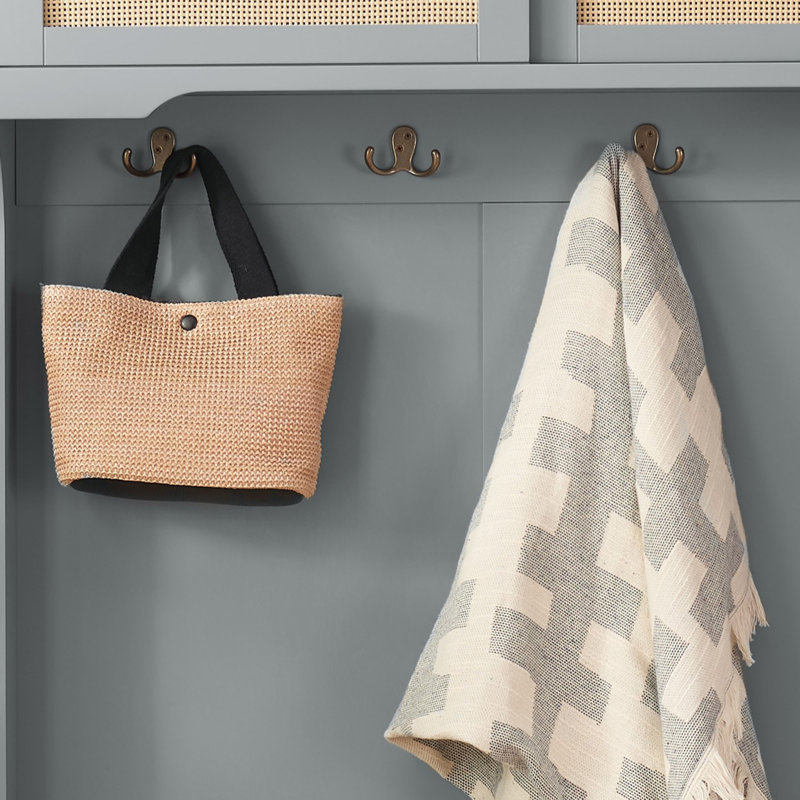 Étagère à vêtements avec porte-chaussures pour hall d'entrée, portemanteau avec banc et rangement pour chaussures, Gris
