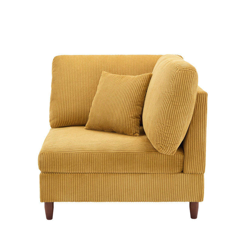 Mordecai 95Cm Wide Side Chair, Orange Corduroy