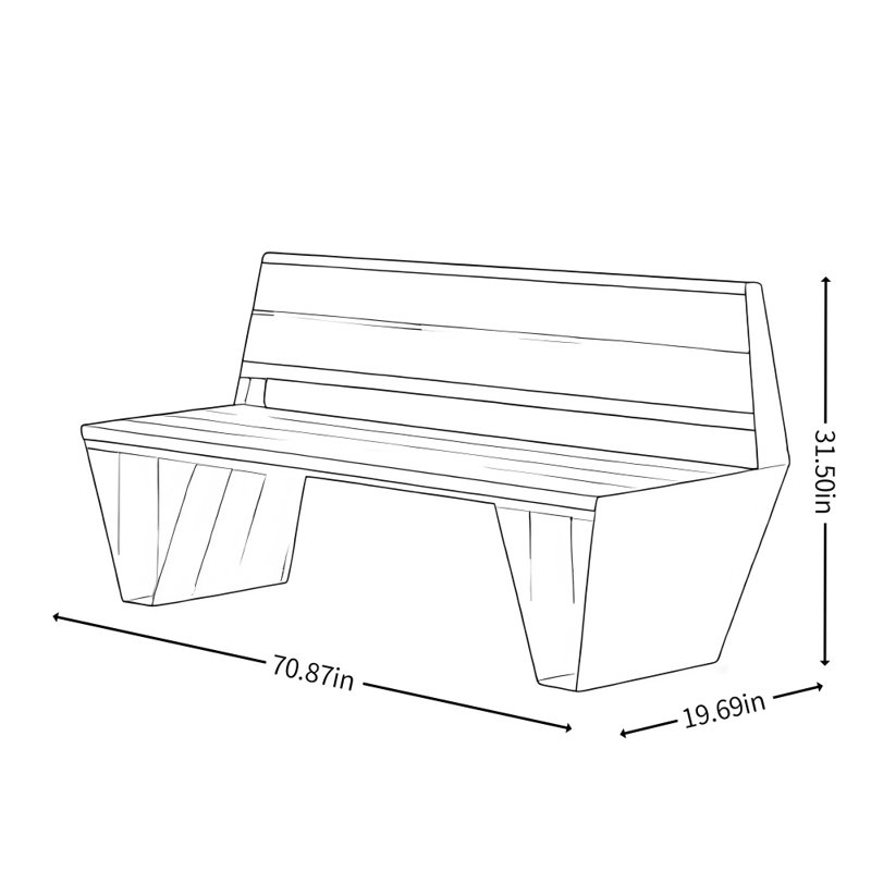 Modern Simple Solid Wood Bench