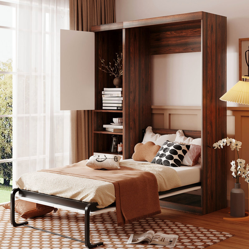 Lit simple avec armoire de rangement blanche - augmentez l'espace et profitez de l'armoire confortable, idéale pour les petits