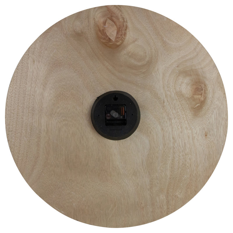 24" Black and Whitewash Wood Round Wall Clock with Roman Numerals
