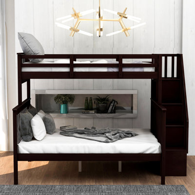 Bedroom Bunk Bed In , With Ample Storage And -Colored Compartments Guardrail