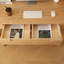 Bureau rectangulaire en bois massif avec 3 tiroirs Burlywood-798918892