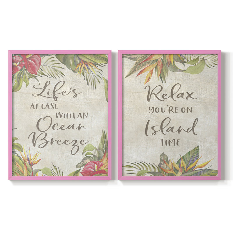 «Life's At Ease» - reproduction encadrée de qualité supérieure - prête à être accrochée - aucun clou requis - aucun clou requis