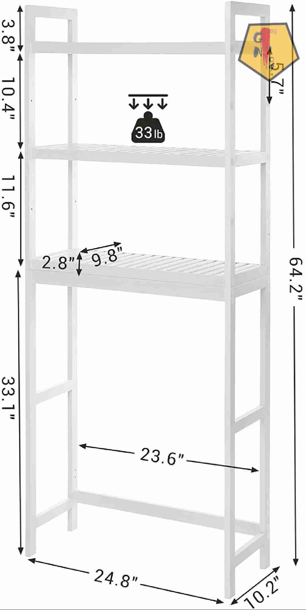 Rebrilliant Jarrion Freestanding Over-the-Toilet Storage