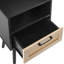 Table de bout en rotin 15,75 "avec tiroir et pieds en bois massif, table de chevet moderne, table d'appoint
