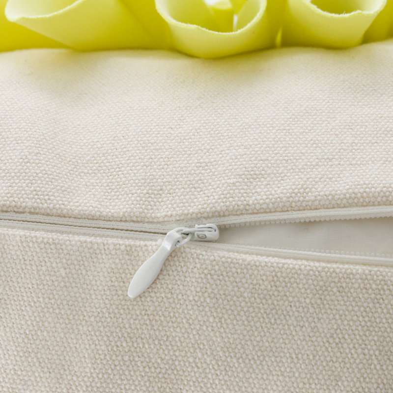  Housse de coussin décoratif à motif floral Appliqued, Citron / beige