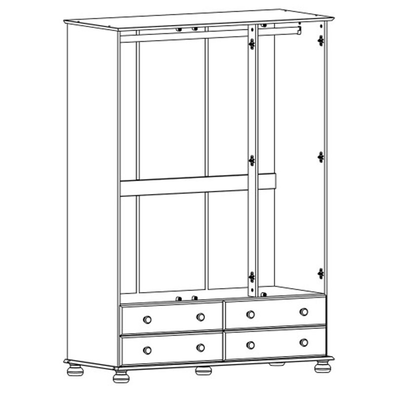 Chritine 3 Door Wardrobe, White