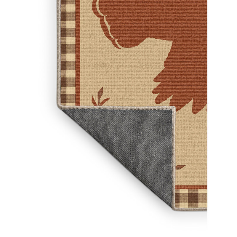 Soft Plush Ferree Thanksgiving Modern & Contemporary Abstract Area Rug in Brown – Beige Binding, 5x7
