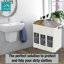 Fabric Rolling Laundry Basket with Handles-71296756