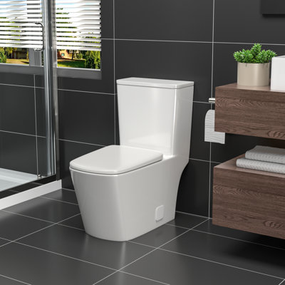 Toilette une pièce moderne à conception simple 1,28 GPF avec siège confortable