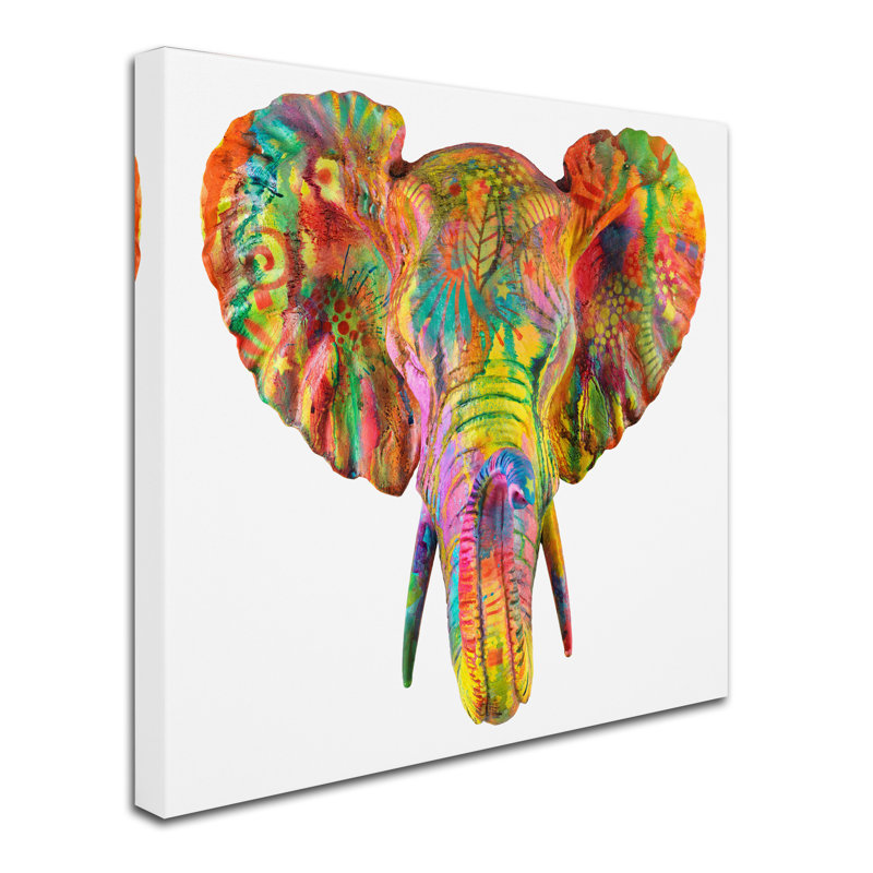 « éléphant », reproduction d’impression sur toile tendue, H 14 po x l 14 po