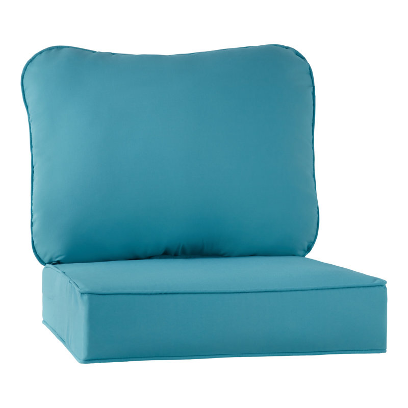 Outdoor 2-Piece Deep Seat Cushion Set, Teal