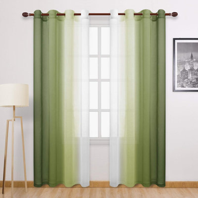 2 panneaux de rideaux transparents ombrés - rideaux en faux voile de chambre et de salon