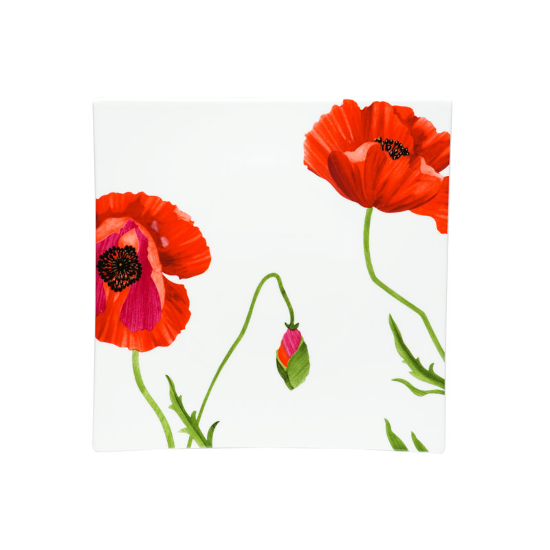 Assiette plate en porcelaine tendre rouge vanille 10 po