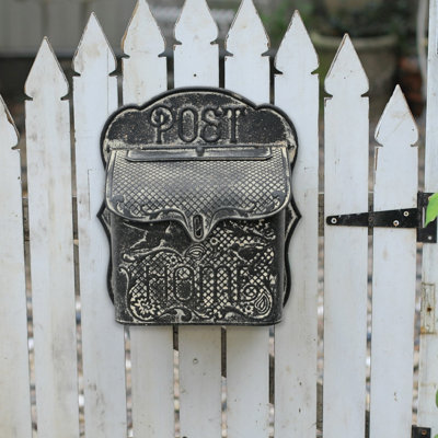 Boîte aux lettres murale rétro pour petites boîtes aux lettres d'extérieur en métal pour les appartements, le côté de la maison, le porche et l'intérieur, parfaite pour les lettres et le petit courrier