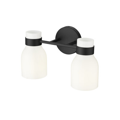 Breakwater Bay Ahniah 2 Light Vanity with Opal Shiny Glass Shade