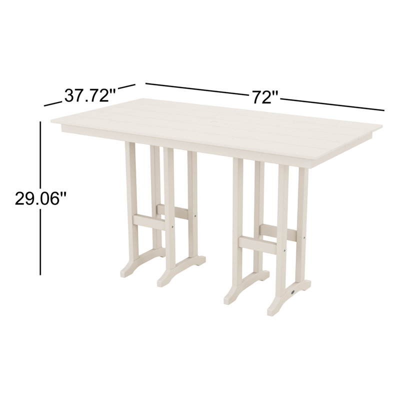 Table de salle à manger Farmhouse 37 "x 72", Crème, H 29,06 po x l 37,72 po x L 72 po