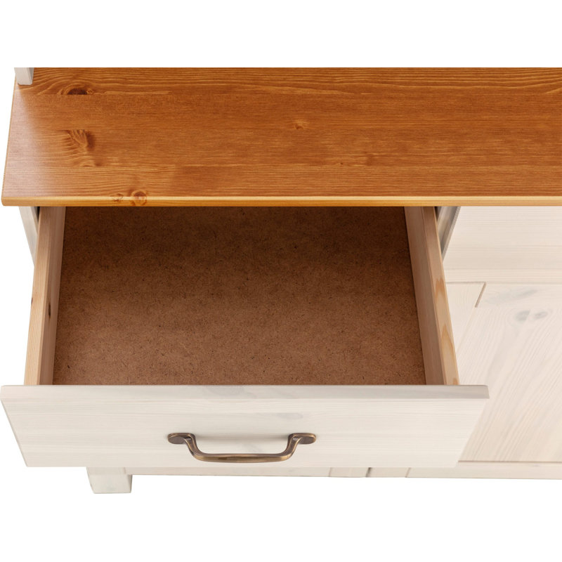 Martindale 85cm Solid Wood Sideboard, White/Honey